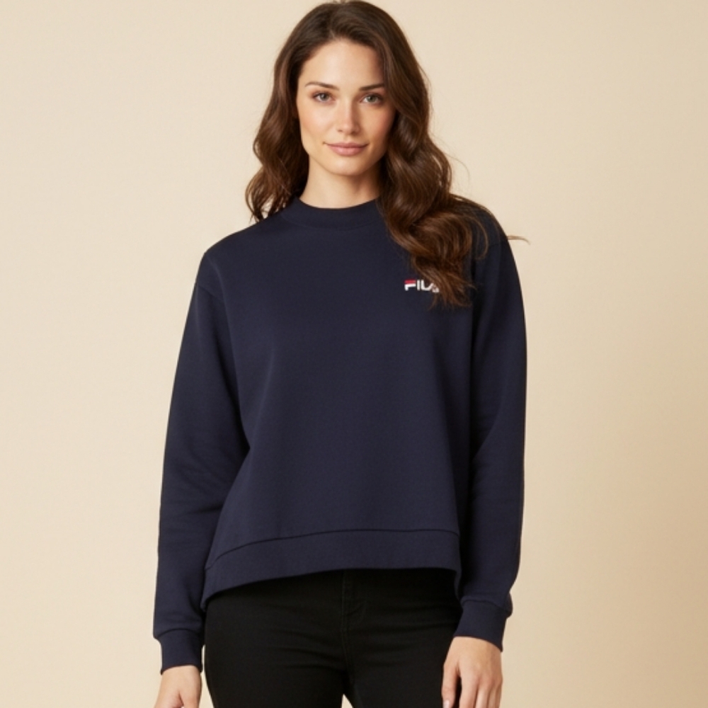 Vintage Fila Navy Women's Sweatshirt Sweater XL (Bx22)